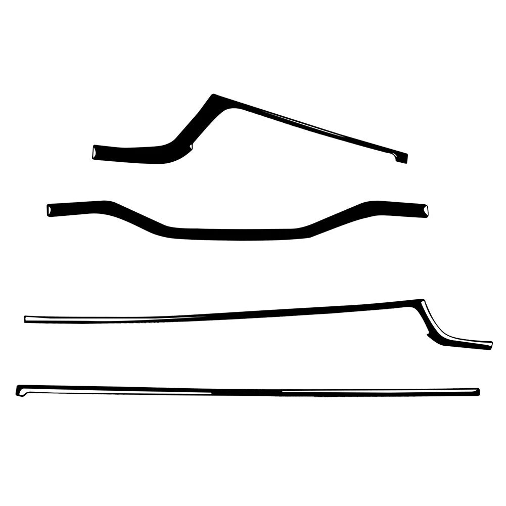 Set of 4 Piano Black Dashboard Panel Cover Trim Strips for Audi A4 A5 (2016–2023)