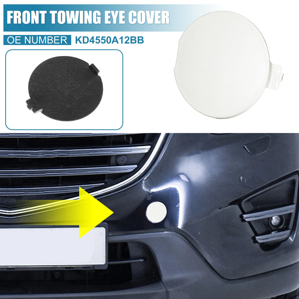 Front Bumper Tow Hook Cover Hole Eye Cap Replacement for Mazda CX-5 (2013–2016)