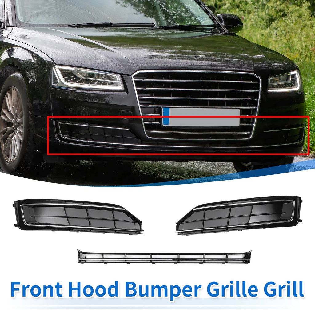 Front Hood Bumper Grille Grill Replacement for Audi A8 (2015–2018)