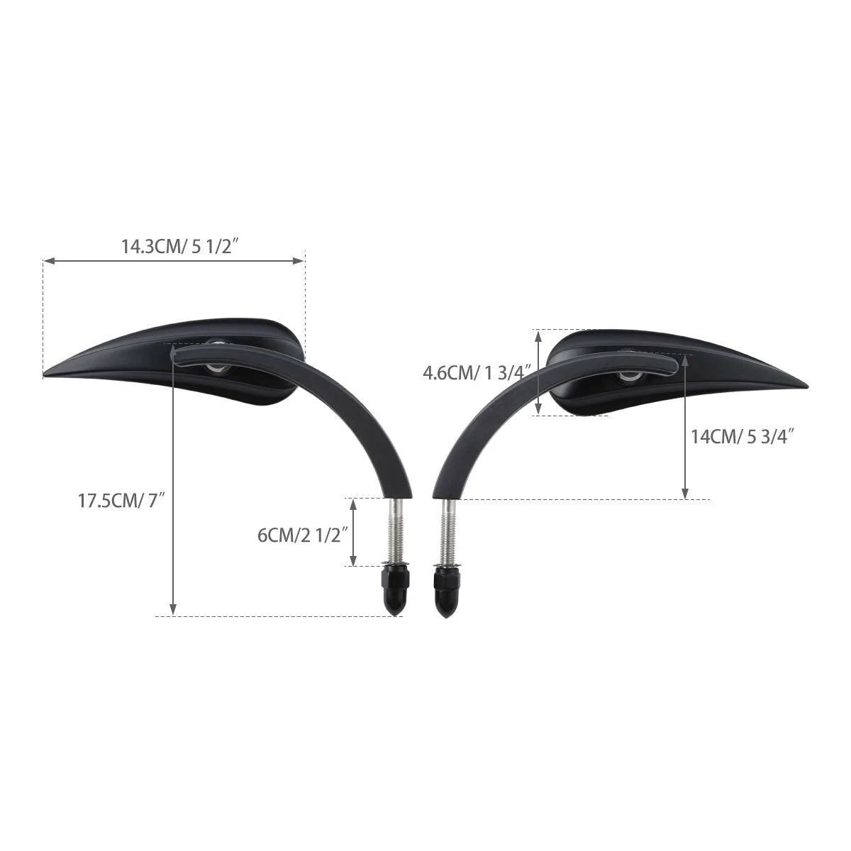 8mm Black Rear-View Mirrors for Harley Heritage Softail Classic Dyna