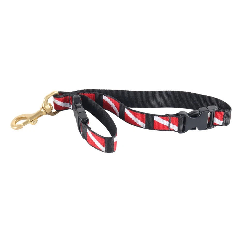 Heavy Duty Scuba Diving Lanyard with Brass Buckle and Quick Release Hook