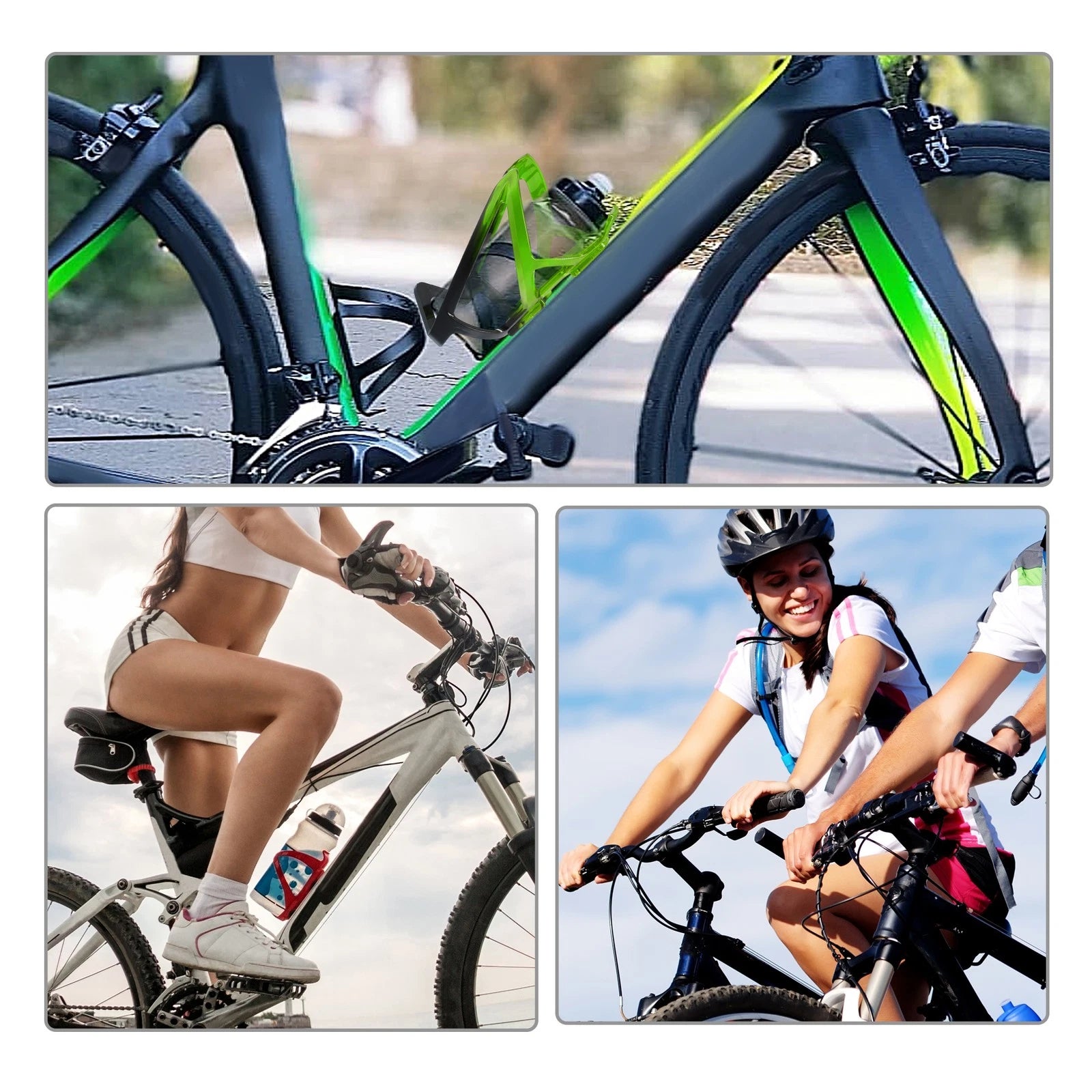 Water Bottle Cage Holder Kit with Screws for Bicycle Black Green (2008–2015)