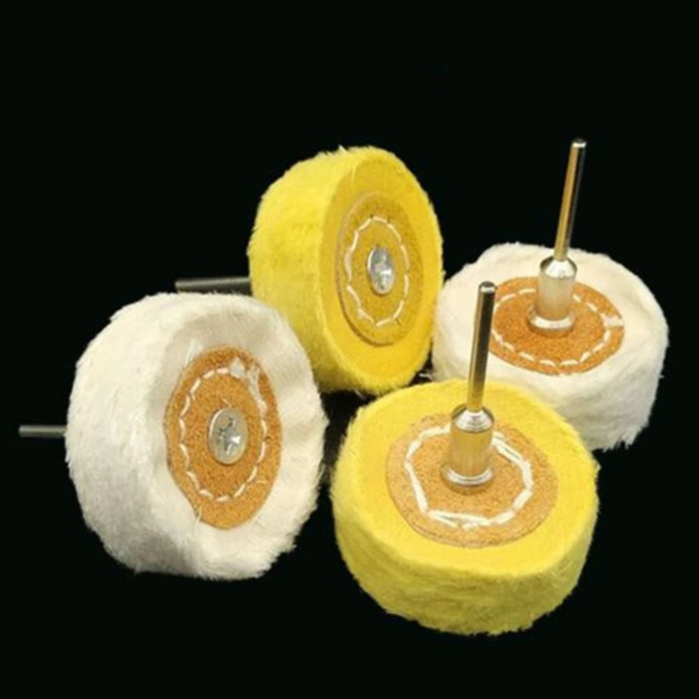 2X Polish Cloth Wheel 3mm Shank Brush Head for Rotary Tools