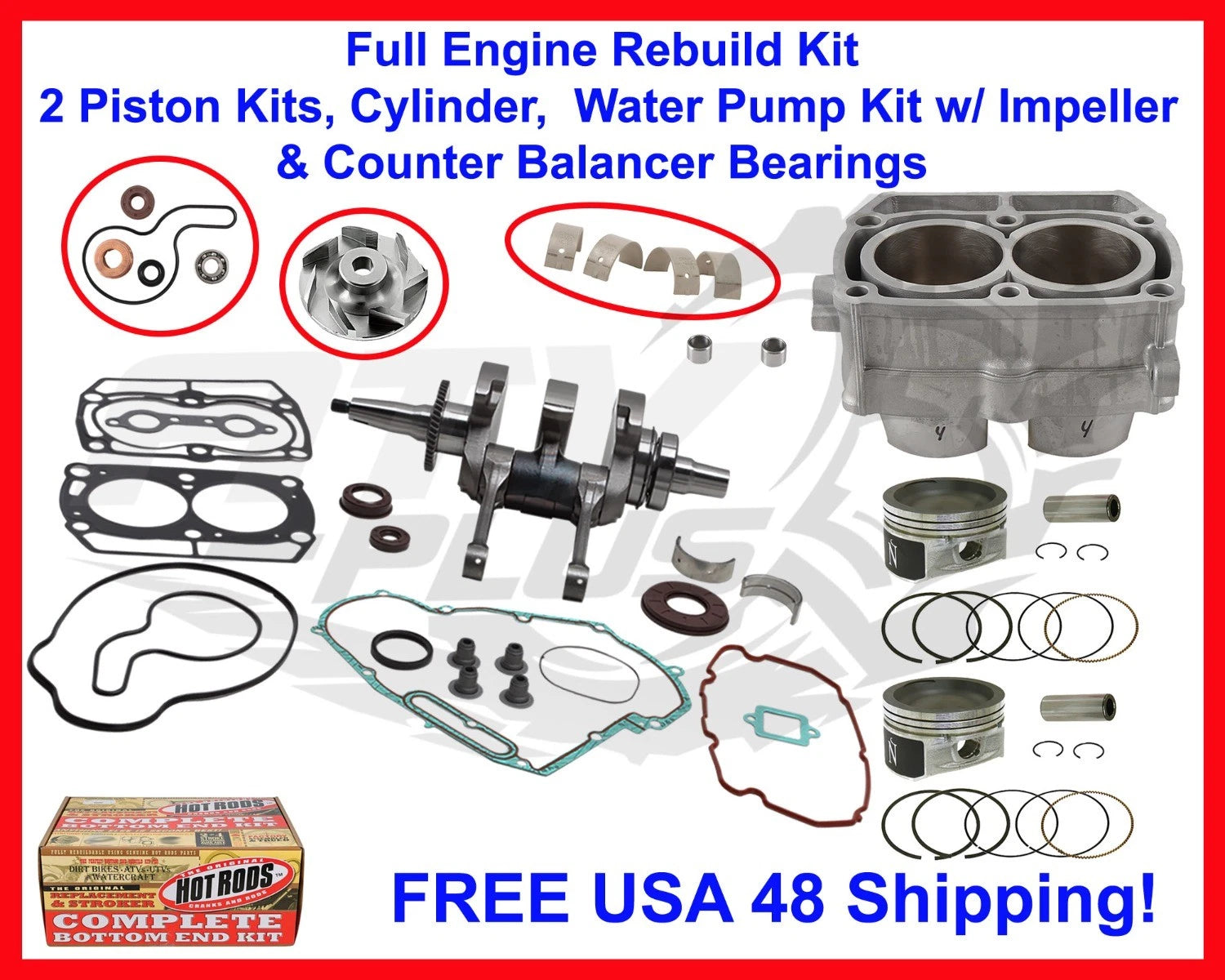 Engine Rebuild Kit for Polaris Ranger 700 (2005–2009) - Crank, Cylinder, Pistons