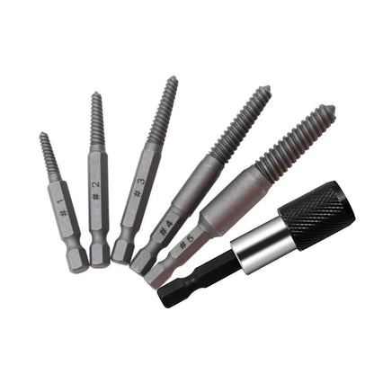 Stud Screw Extractor Remover Set for Hex Shank Design 5-7mm (#1), 6-8mm (#2)