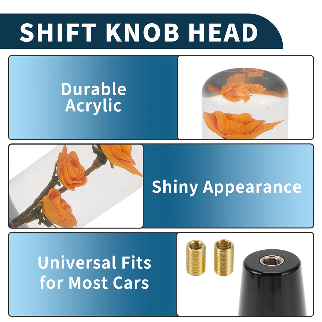Set of 1 Universal Shift Knob with 2 Adapters for Manual/Automatic Vehicles