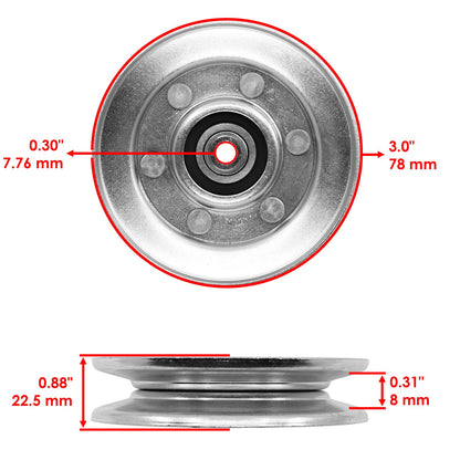 Pulleys with Drive Belt for John Deere EZTRAK Z435 Z445 Z465 (2010–2024)