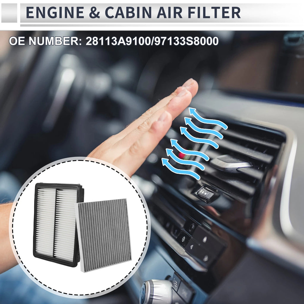 Engine Cabin Air Filter Combo Replacement for Hyundai Palisade 3.8L (2021–2024)