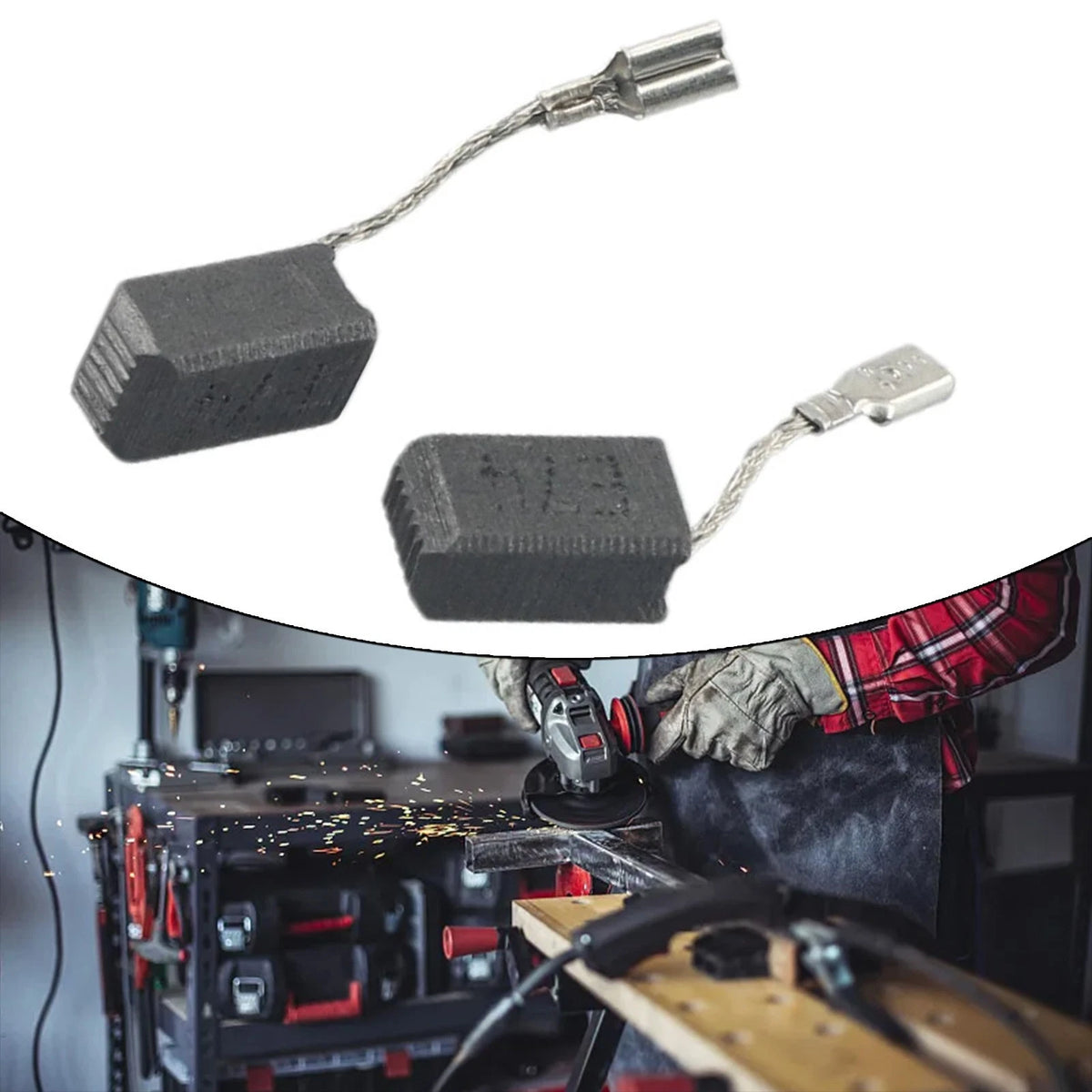 2pcs Carbon Brush for GWS7-100 7-125 Angle Grinder (Electric)