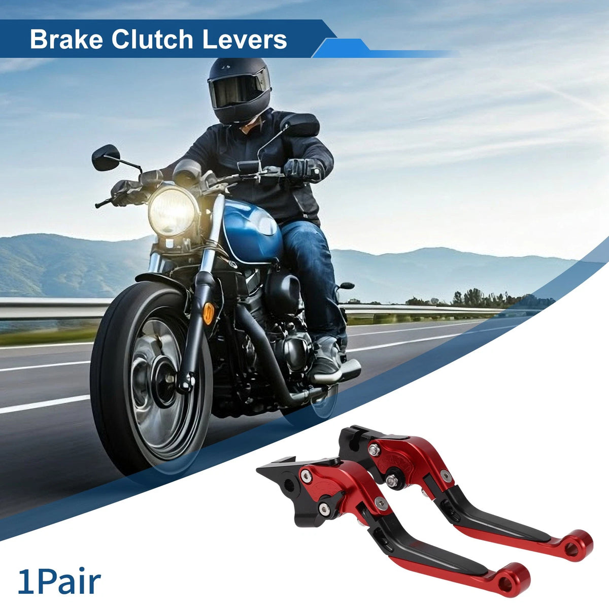 Adjustable Brake Clutch Levers for Yamaha MT-07 (2014–2022) Red Black 1 Pair