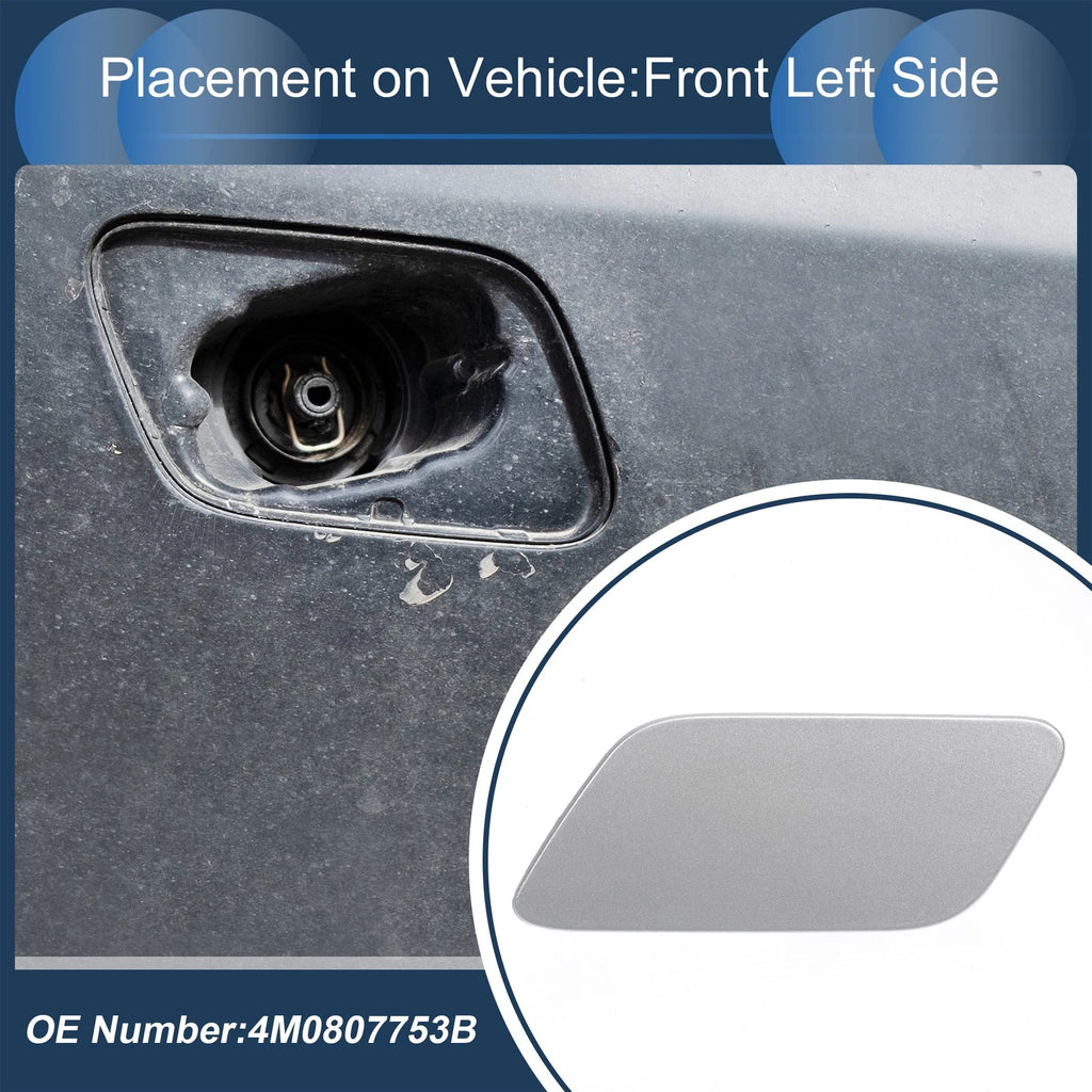 Washer Nozzle Cover Cap Front Left for Audi Q7 (2017–2019) Silver Tone