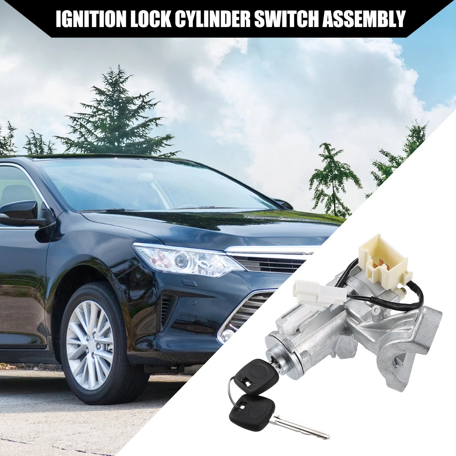 Ignition Switch Lock Cylinder Assembly Replacement for Toyota Camry (2002–2006)