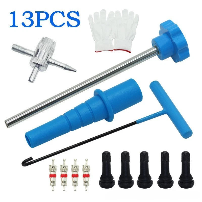 Valve Stem Installation Tool Kit with Core Puller for Car Tires Maintenance