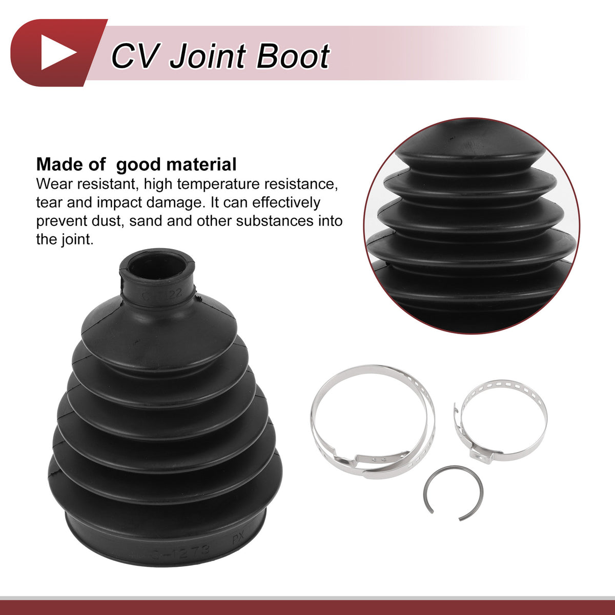 Outer CV Joint Boot Kit Replacement with Clamps for Mitsubishi Montero (2001–2006)
