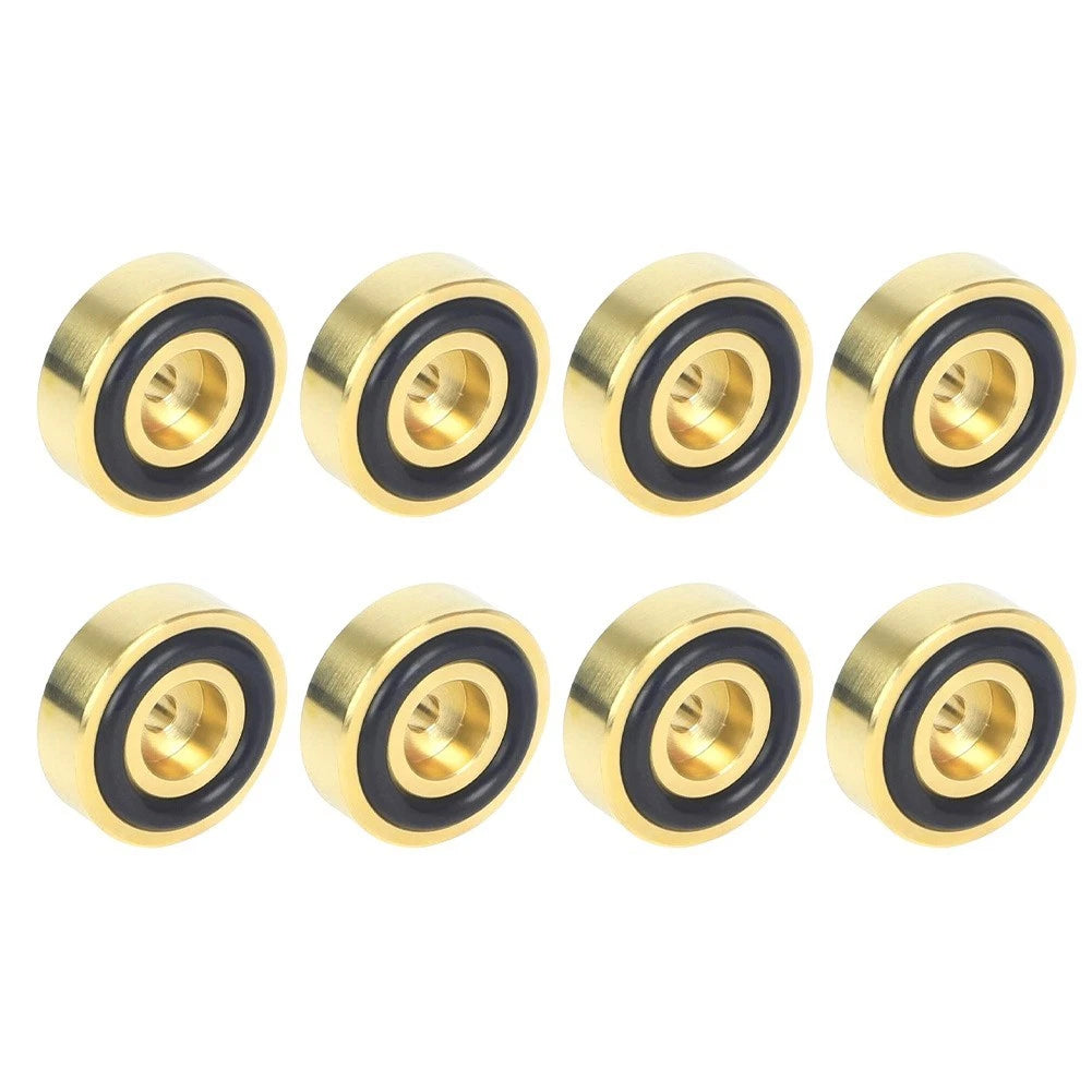 8x Gold Brass Chopping Board Feet with Non-Slip Pads