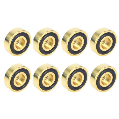 8x Gold Brass Chopping Board Feet with Non-Slip Pads