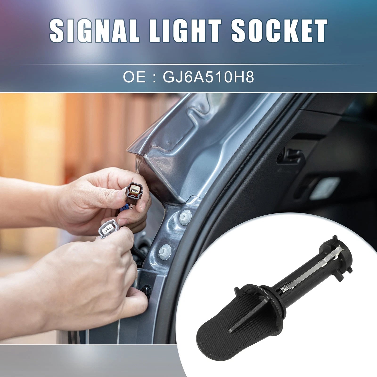 Signal Lamp Socket Replacement for Mazda 6 (2003–2008) Plastic Black