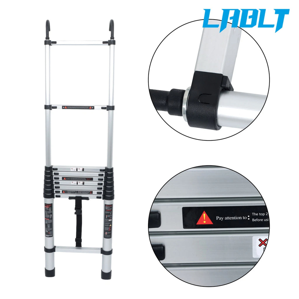 Telescoping Ladder 12.5 FT with Hooks for Multiple Uses