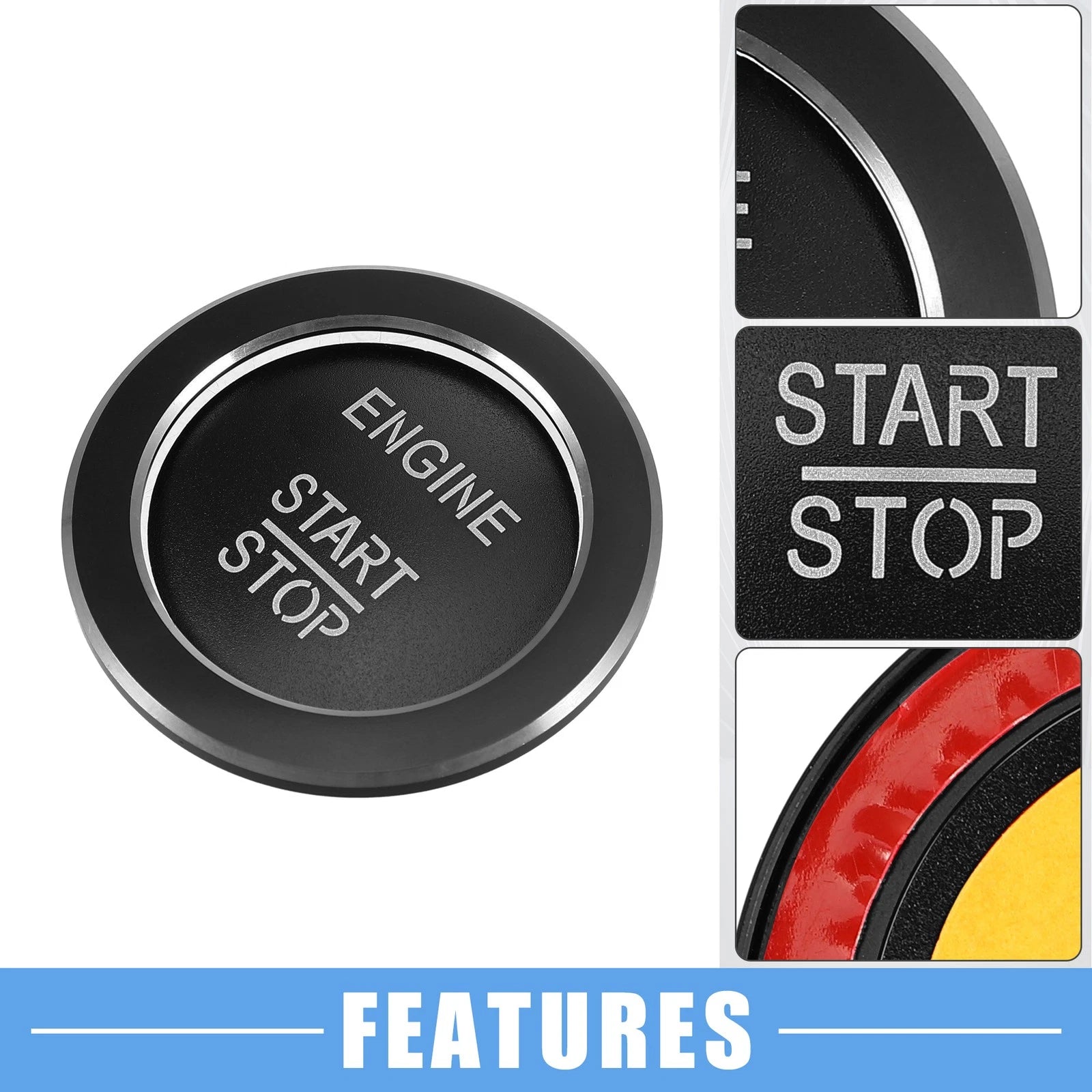 Engine Start Stop Button Cover Sticker for Mercedes-Benz B C GLC GLA CLA (Black) (2010–2021)