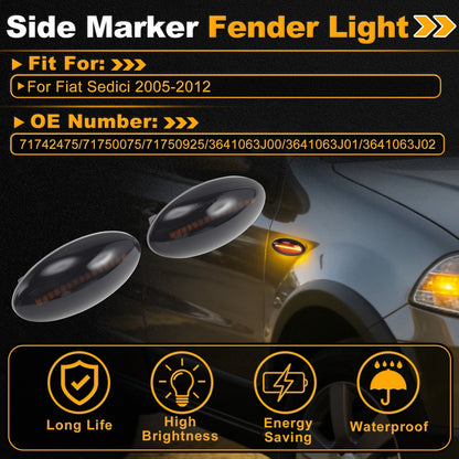 Dynamic LED Amber Side Marker Light 71742475 for Fiat Sedici (2005–2012)
