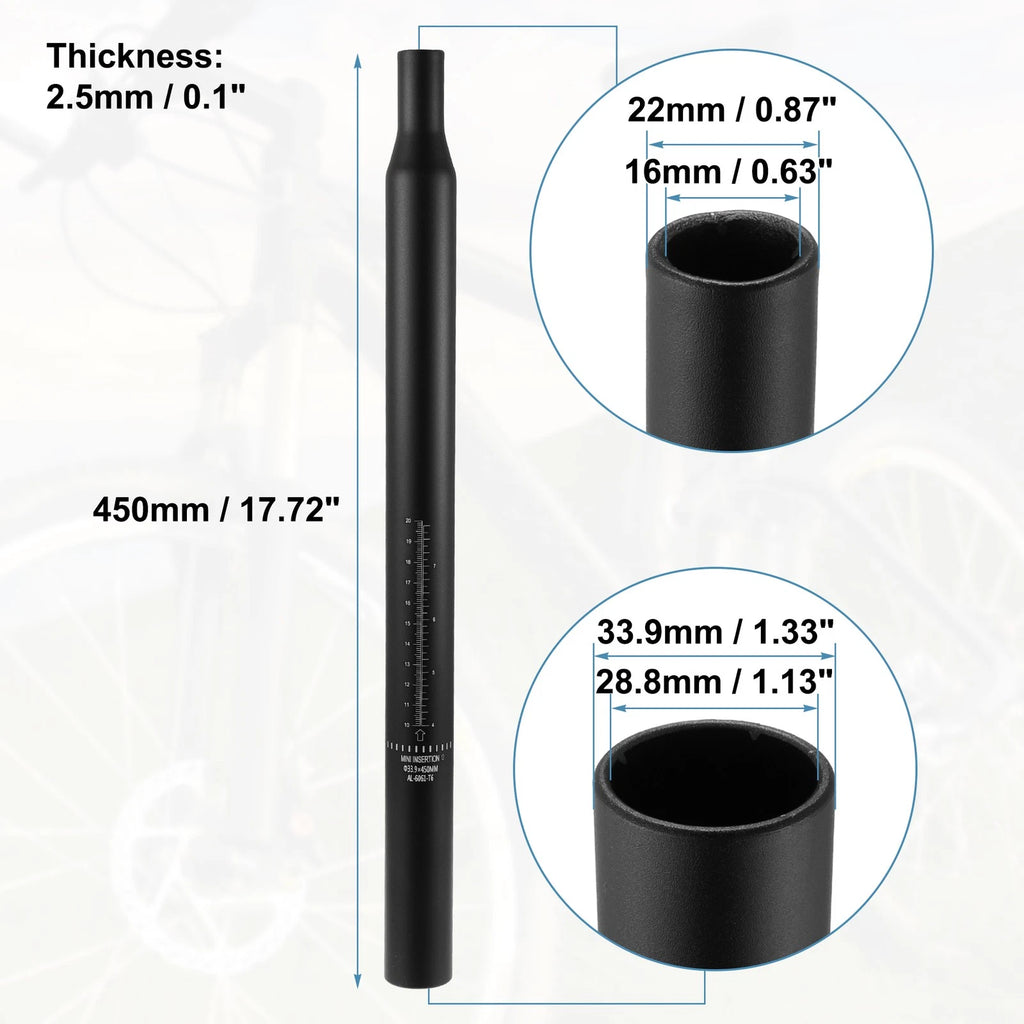 Bicycle Seat Post Aluminum Alloy Replacement with Scale Mark for 33.9mm