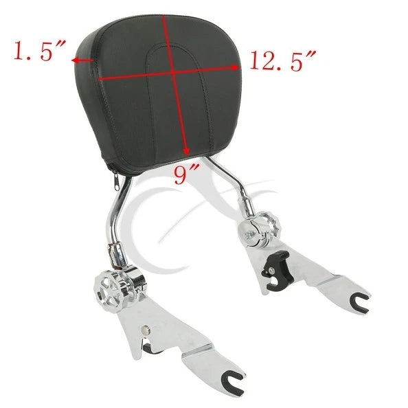 Sissy Bar Luggage Rack Backrest Docking Kit for Harley Touring (2014–2024) Chrome