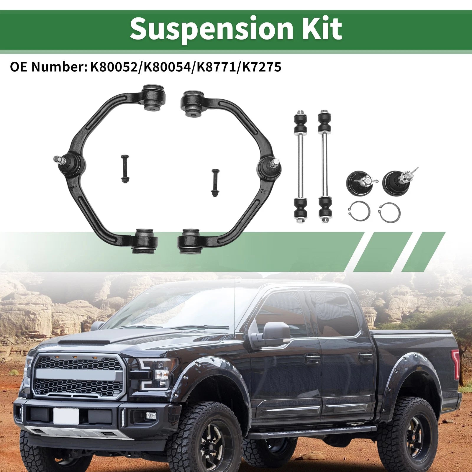 6 Pcs Front Upper Control Arms Replacement for Ford Ranger 2WD (1998–2011)
