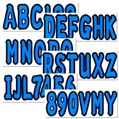 Blue Sticker Decals A-Z Letters & 0-9 Numbers for Marine Boat