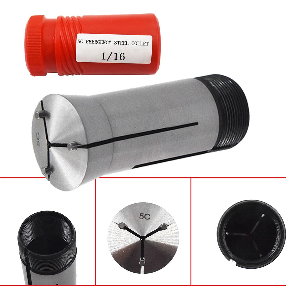 10x 5C Emergency Steel Collet 1/16" for Lathes & Fixtures (Precision)