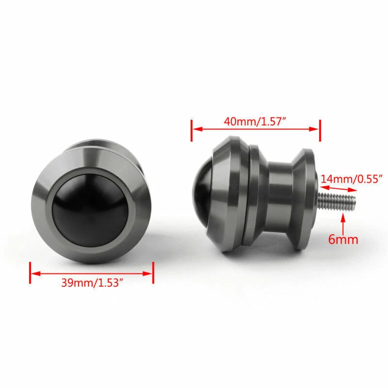 Pair of 6mm Swingarm Sliders Spools for Yamaha MT01 MT09 YZF-R3 R1 (2001–2023)