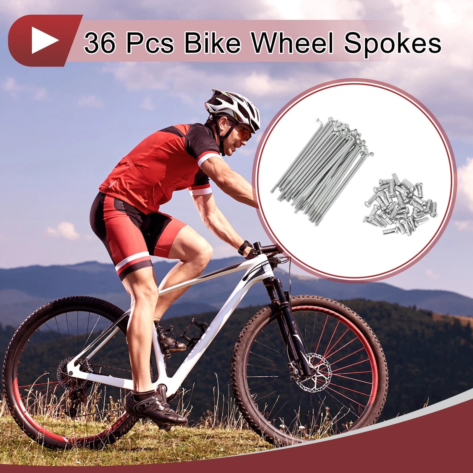 Bicycle Wheel Spokes Set 78mm Steel Galvanized for 13G Wheel (All Years)
