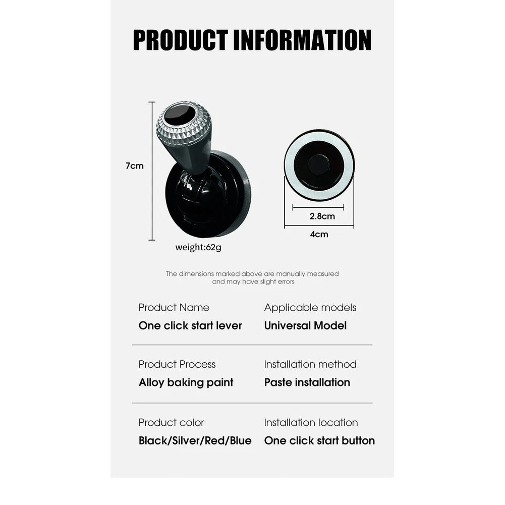 Chrome Push Start Cover Lever for
