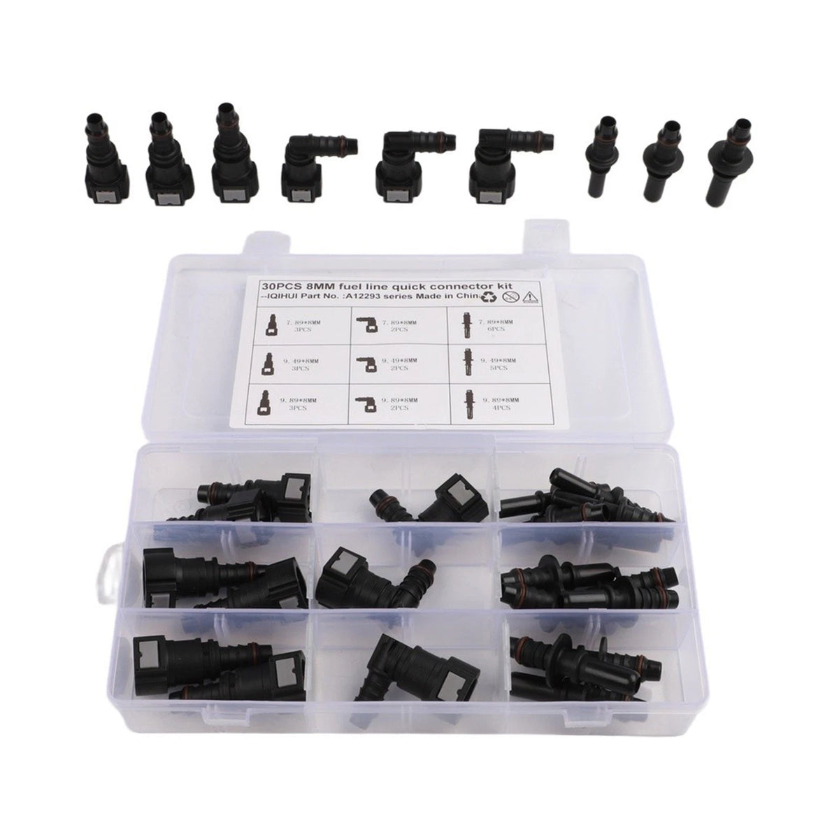 30PCS Fuel Line Quick Connectors for SAE Standard 8mm Inner Diameter Nylon