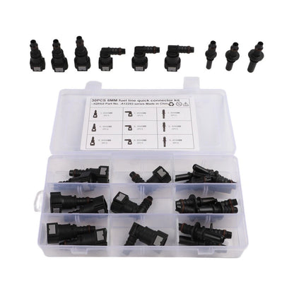 30PCS Fuel Line Quick Connectors for SAE Standard 8mm Inner Diameter Nylon