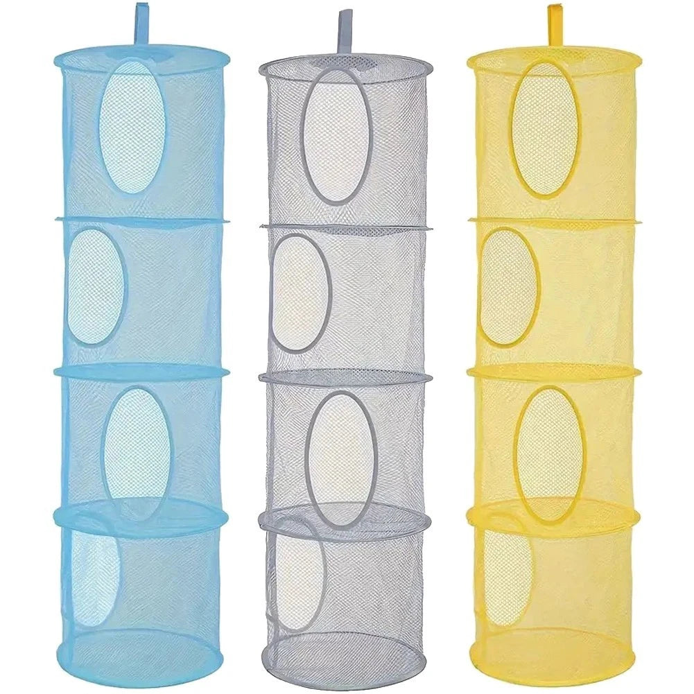 4 Tier Hanging Mesh Organizer Bag for Automotive Storage Solutions