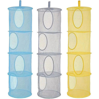 4 Tier Hanging Mesh Organizer Bag for Automotive Storage Solutions