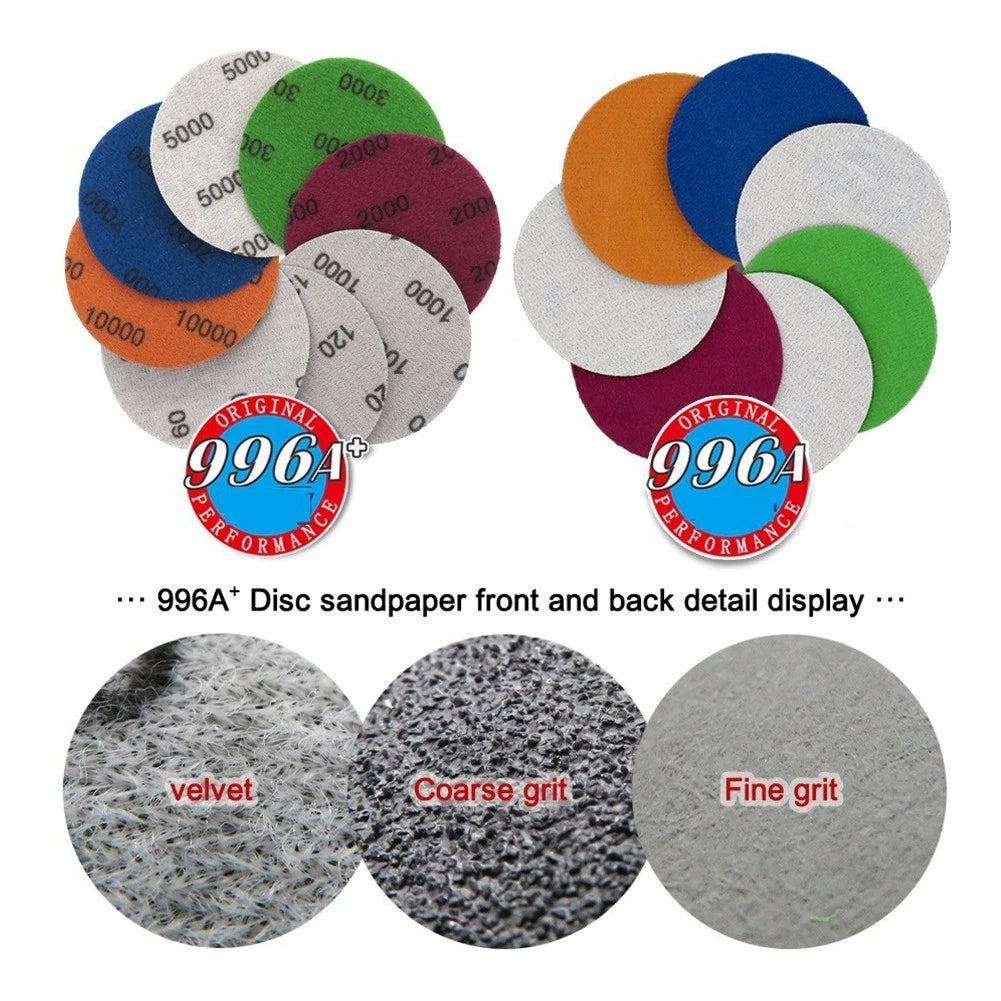 10 Pcs Silicon Carbide Sanding Discs 240-10000# for Wet/Dry Use