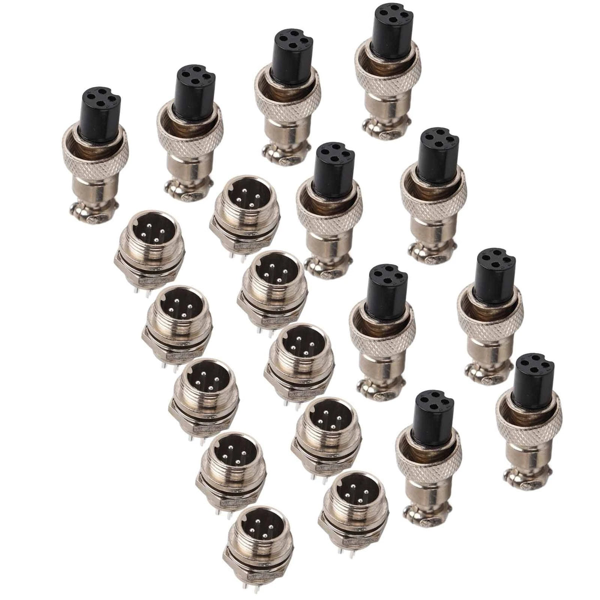 Set of 10 GX12 12mm Panel Mount Metal Aviation Connector Plug Socket
