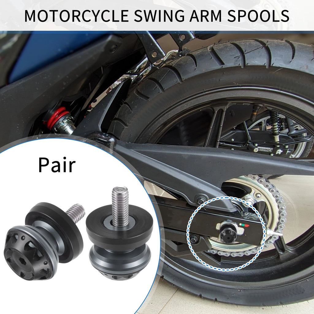 Swingarm Spools 10mm M10x1.5 Pair for Motorcycle Aluminum Alloy (2000–2018)