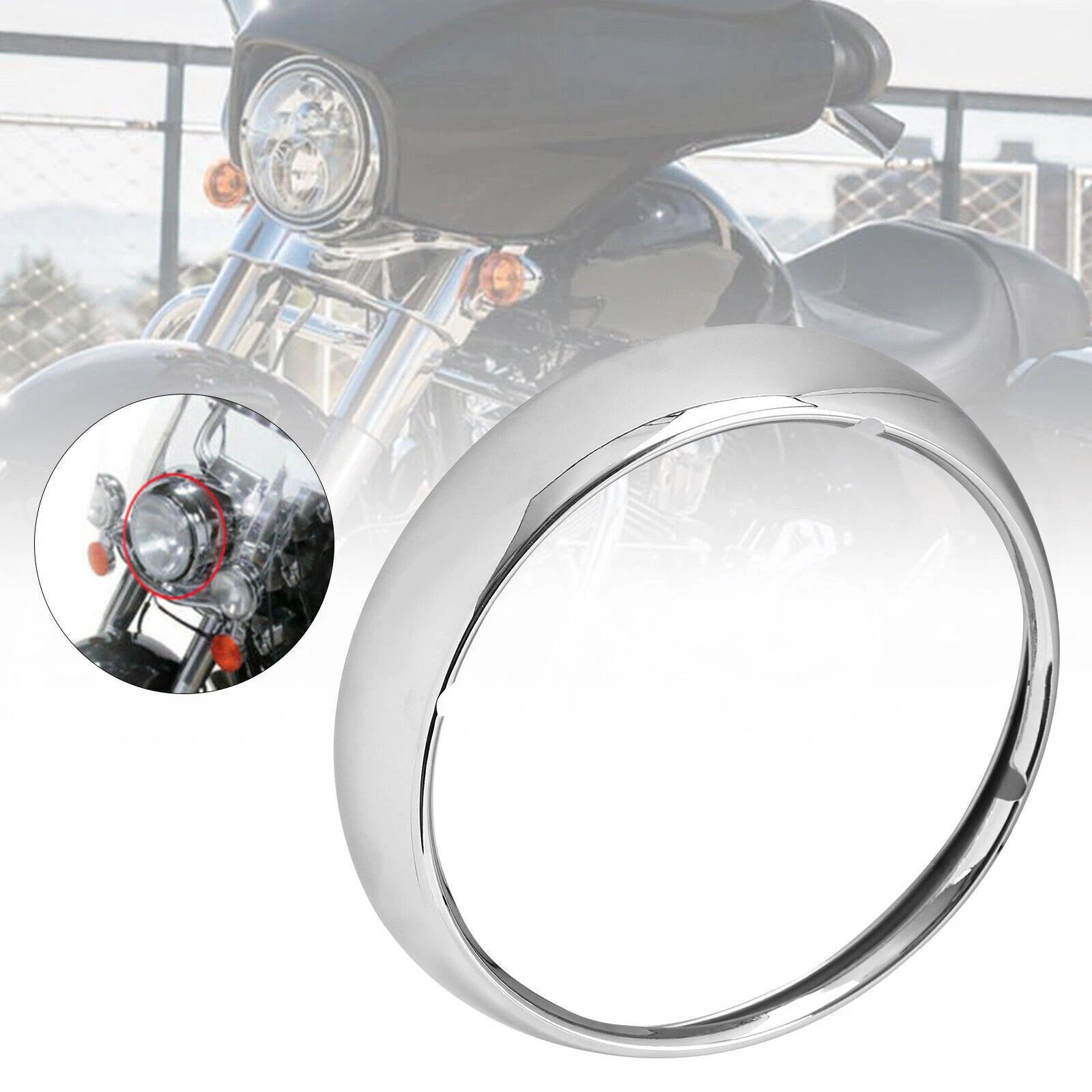 7" Chrome Headlight Trim Ring Cover for Harley Touring Road King (1983) 67712-83A T9