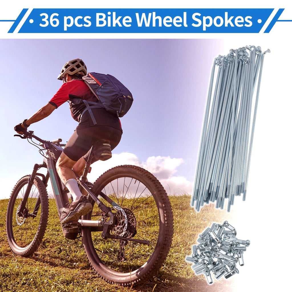 Bicycle Spokes Nipple Set 12G 155mm Carbon Steel Galvanized Universal