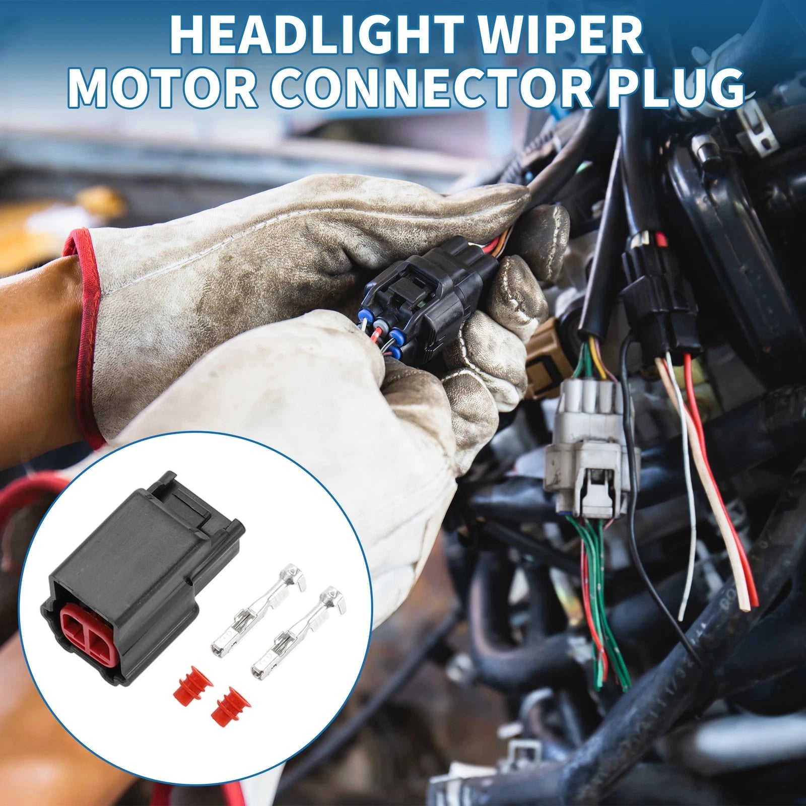 Headlight Wiper Motor Connector Plug 2 Pin for Toyota Lexus (2006–2022)