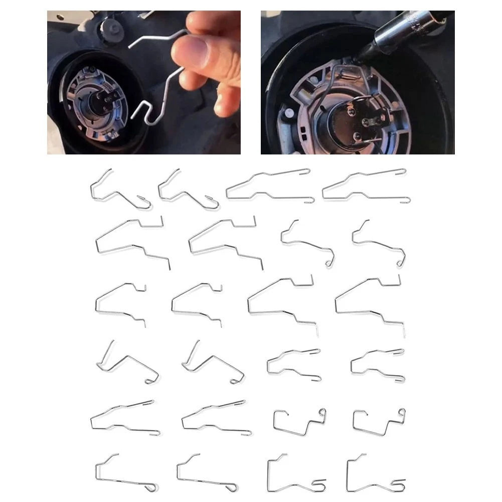 24pcs Headlight Bulb Retaining Clips for H1 H3 H4 H7