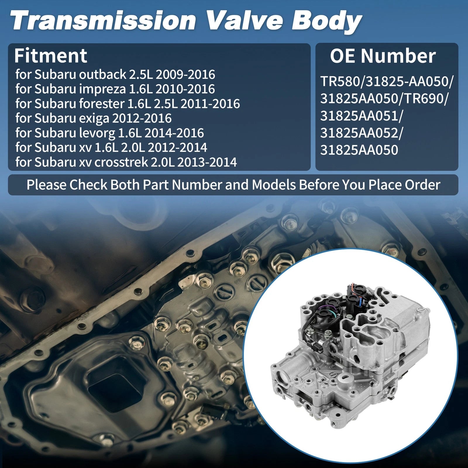 Valve Body CVT Transmission Replacement for Subaru Forester Impreza (2010–2015)