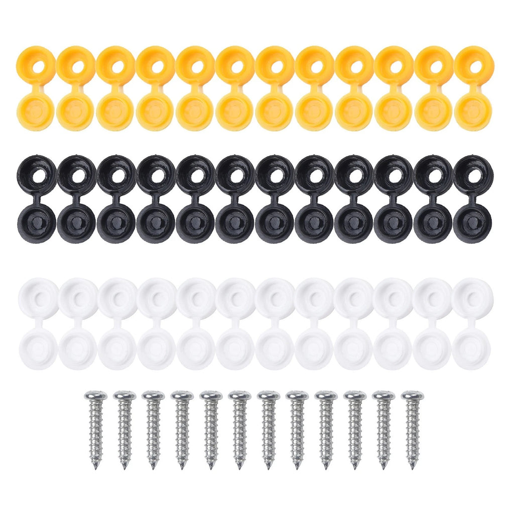 Plate Screws and Hinged Covers for Car Number Plates (Universal)