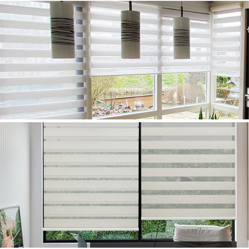 White Zebra Roller Blind for Day and Night Window Shade