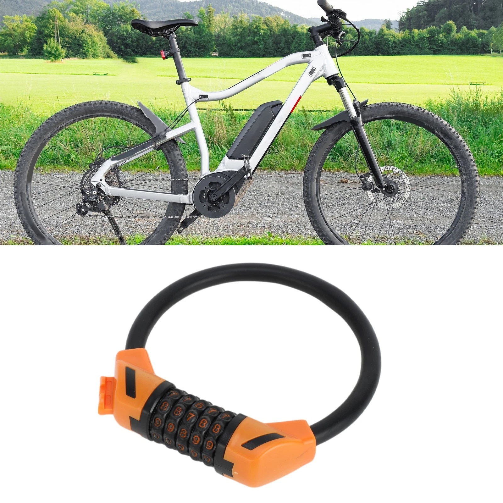 Bike Cable Lock with 5 Digit Resettable Combination for Any Bicycle (40cm)
