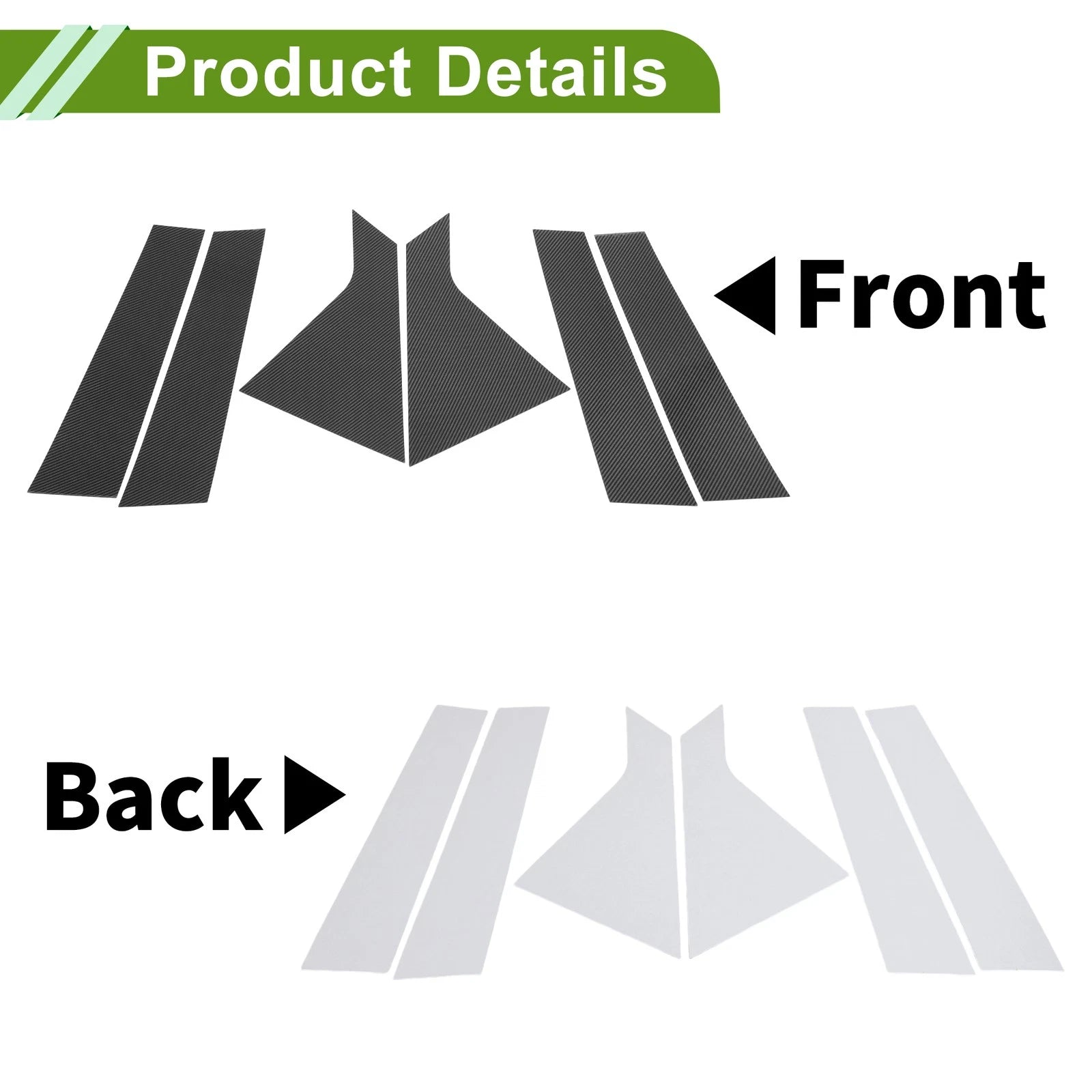 6 Pcs Door Pillar Window Trim Replacement for Chevy Impala (2014–2020)
