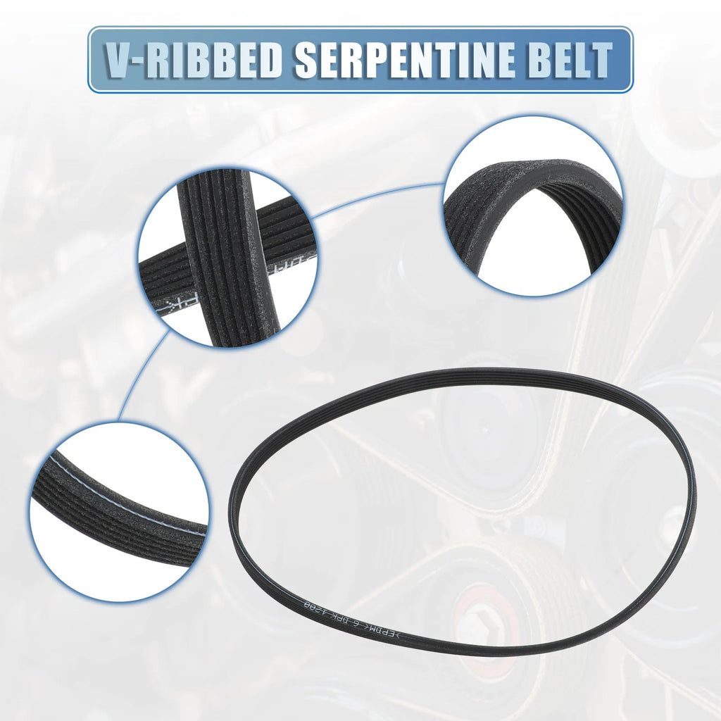 V-Ribbed Serpentine Drive Belt Replacement for Volkswagen Jetta 2000–2005 2.0L