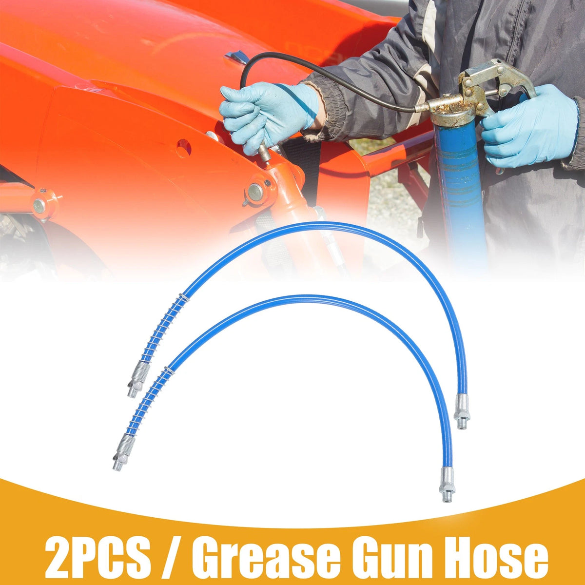 24" Universal Trailer Grease Gun Flex Hose Extension 1/8 NPT for 2pcs